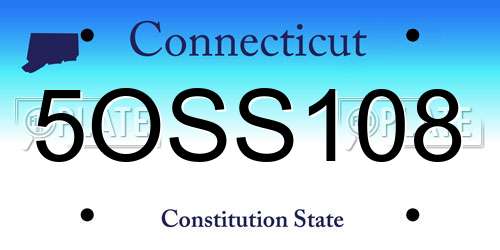 5OSS108 Connecticut License Plate