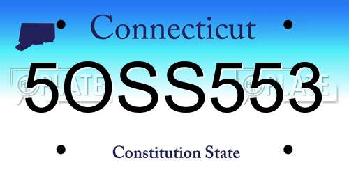 5OSS553 Connecticut License Plate
