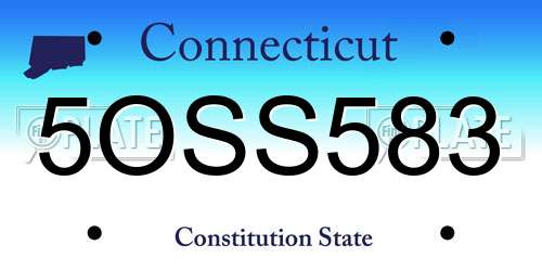 5OSS583 Connecticut License Plate