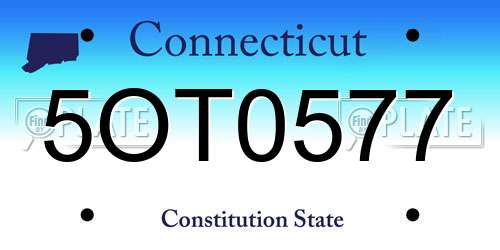 5OT0577 Connecticut License Plate