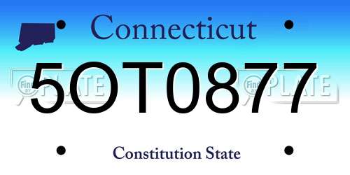5OT0877 Connecticut License Plate