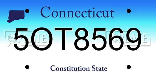 5OT8569 Connecticut License Plate