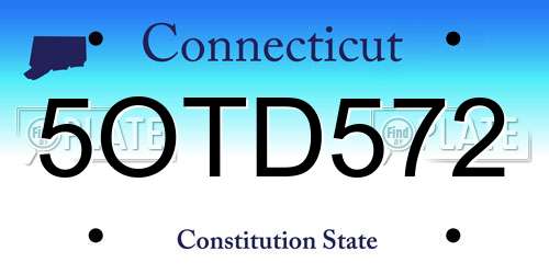 5OTD572 Connecticut License Plate