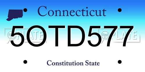5OTD577 Connecticut License Plate