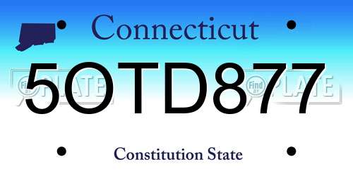5OTD877 Connecticut License Plate