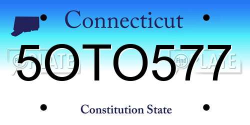 5OTO577 Connecticut License Plate