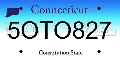 5OTO827 Connecticut License Plate