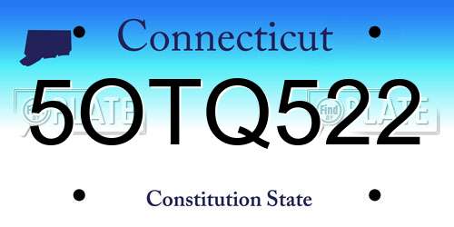 5OTQ522 Connecticut License Plate