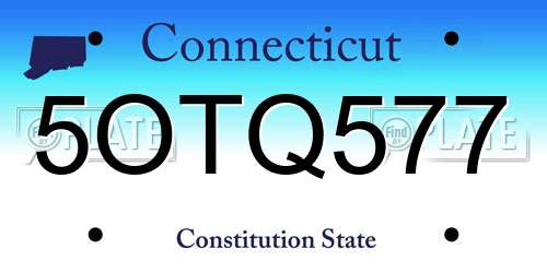 5OTQ577 Connecticut License Plate