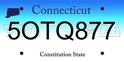 5OTQ877 Connecticut License Plate