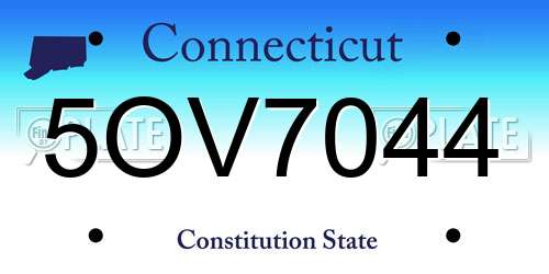 5OV7044 Connecticut License Plate