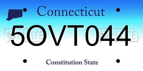 5OVT044 Connecticut License Plate