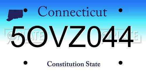 5OVZ044 Connecticut License Plate