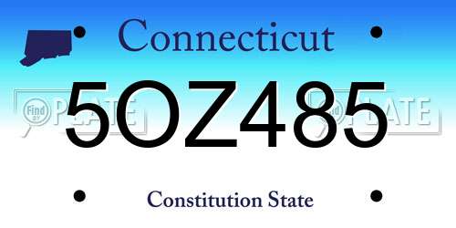 5OZ485 Connecticut License Plate