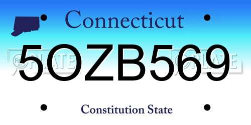 5OZB569 Connecticut License Plate