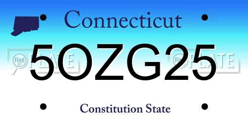 5OZG25 Connecticut License Plate
