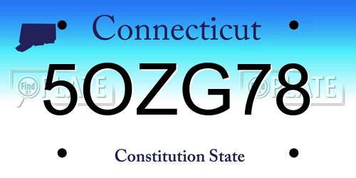 5OZG78 Connecticut License Plate