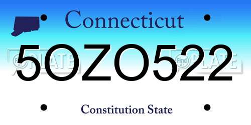 5OZO522 Connecticut License Plate