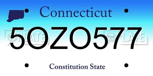 5OZO577 Connecticut License Plate