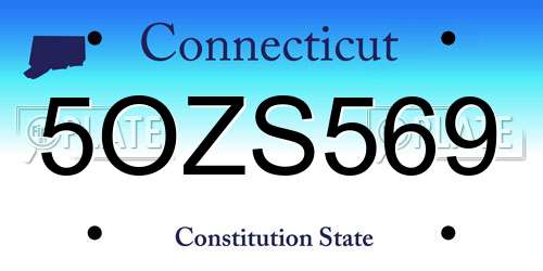 5OZS569 Connecticut License Plate