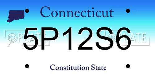5P12S6 Connecticut License Plate