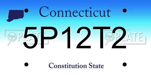 5P12T2 Connecticut License Plate