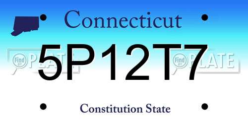 5P12T7 Connecticut License Plate