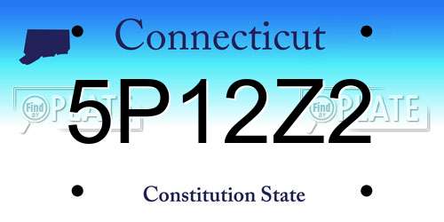 5P12Z2 Connecticut License Plate