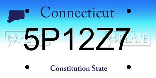 5P12Z7 Connecticut License Plate