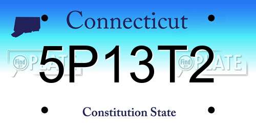 5P13T2 Connecticut License Plate