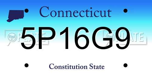 5P16G9 Connecticut License Plate