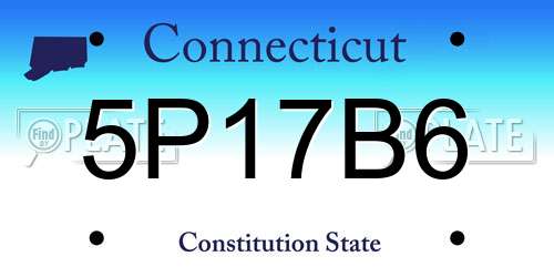 5P17B6 Connecticut License Plate