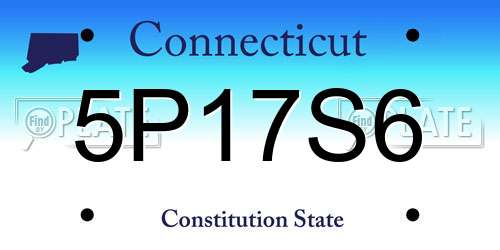 5P17S6 Connecticut License Plate