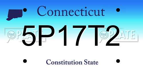 5P17T2 Connecticut License Plate