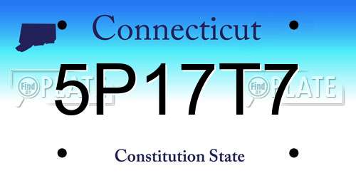 5P17T7 Connecticut License Plate