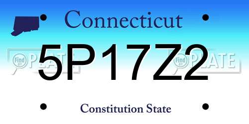 5P17Z2 Connecticut License Plate