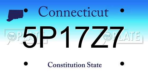5P17Z7 Connecticut License Plate