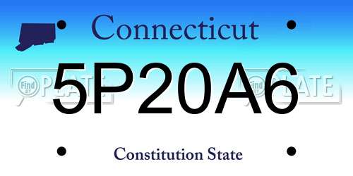 5P20A6 Connecticut License Plate