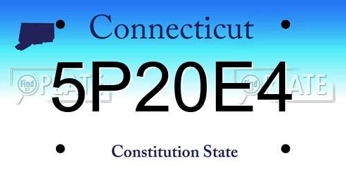 5P20E4 Connecticut License Plate