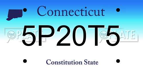 5P20T5 Connecticut License Plate