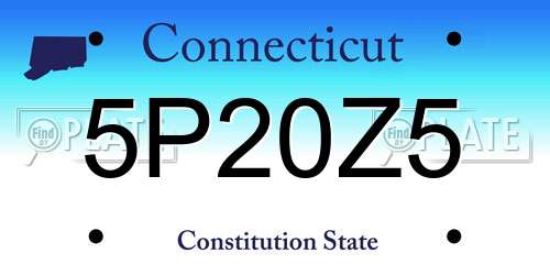 5P20Z5 Connecticut License Plate