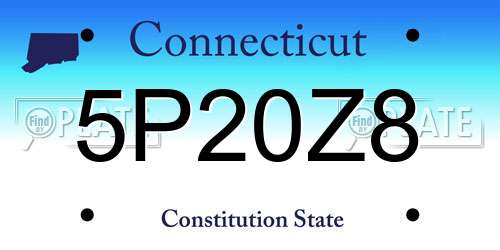 5P20Z8 Connecticut License Plate