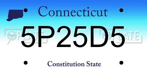 5P25D5 Connecticut License Plate