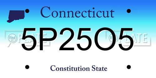 5P25O5 Connecticut License Plate
