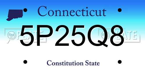 5P25Q8 Connecticut License Plate