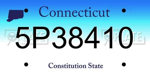 5P38410 Connecticut License Plate