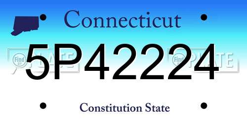 5P42224 Connecticut License Plate