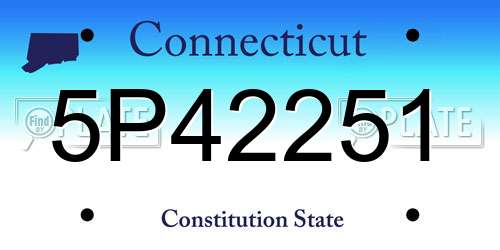 5P42251 Connecticut License Plate