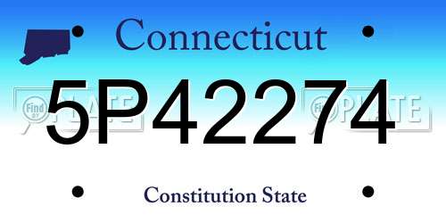 5P42274 Connecticut License Plate