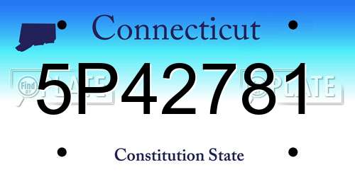 5P42781 Connecticut License Plate